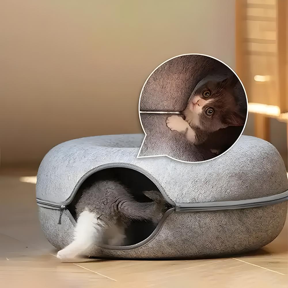 Bed Tunnel Donut House Bed Anti-stress Toy for Cats Round PetJet