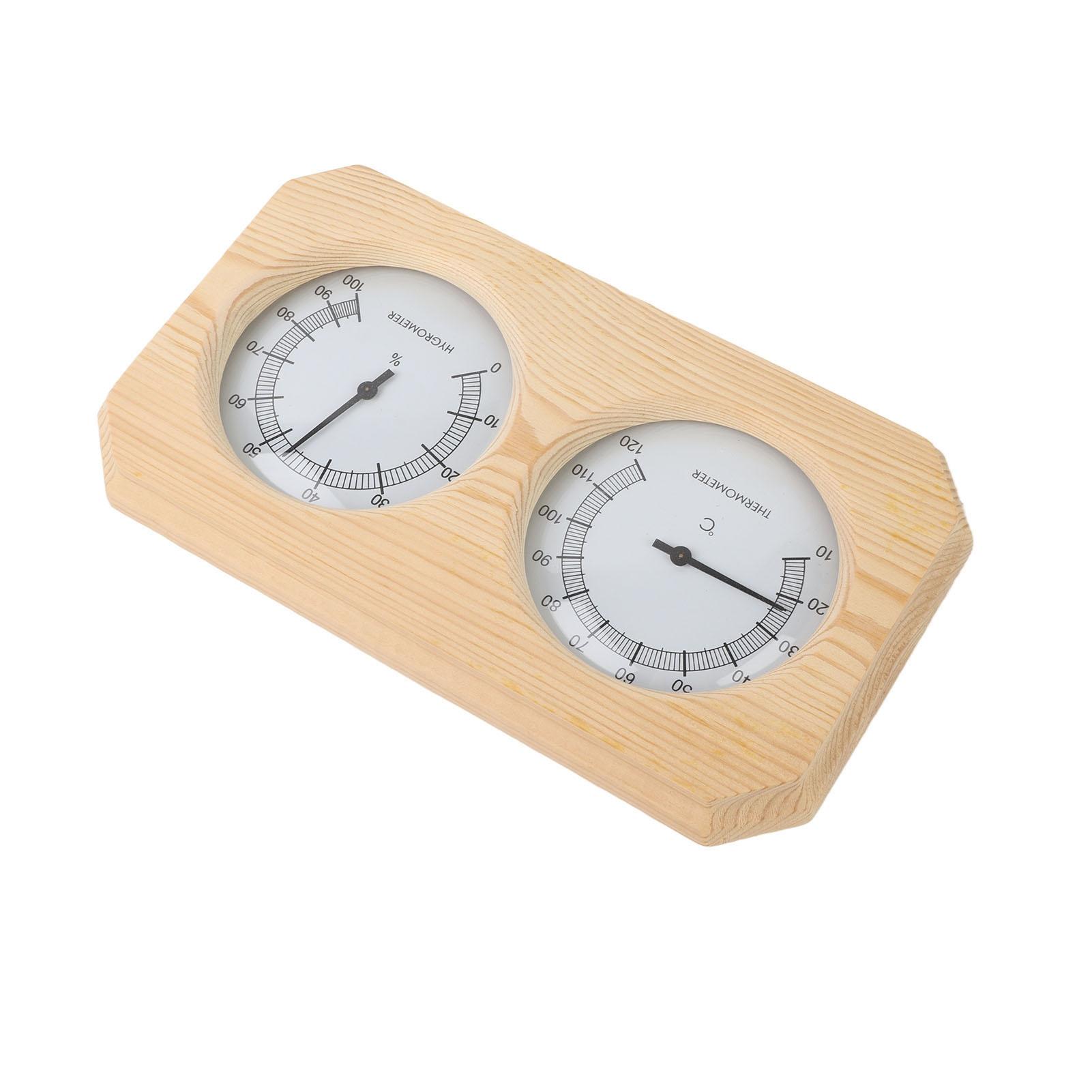 

Деревянный термометр-гигрометр для сауны, стрелочный тип с двойной шкалой, измеритель температуры и влажности