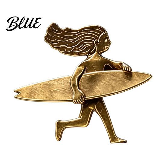 Seaside Theme Accessory Brooch Pin Versatile Surfer Girl Design Lapel