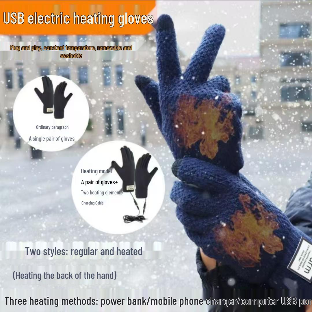 

Touchscreen Fleece-Lined Woolen Gloves for Cycling - Thick Knit for Autumn & Winter, Simple Style, Warm & Protective One Size