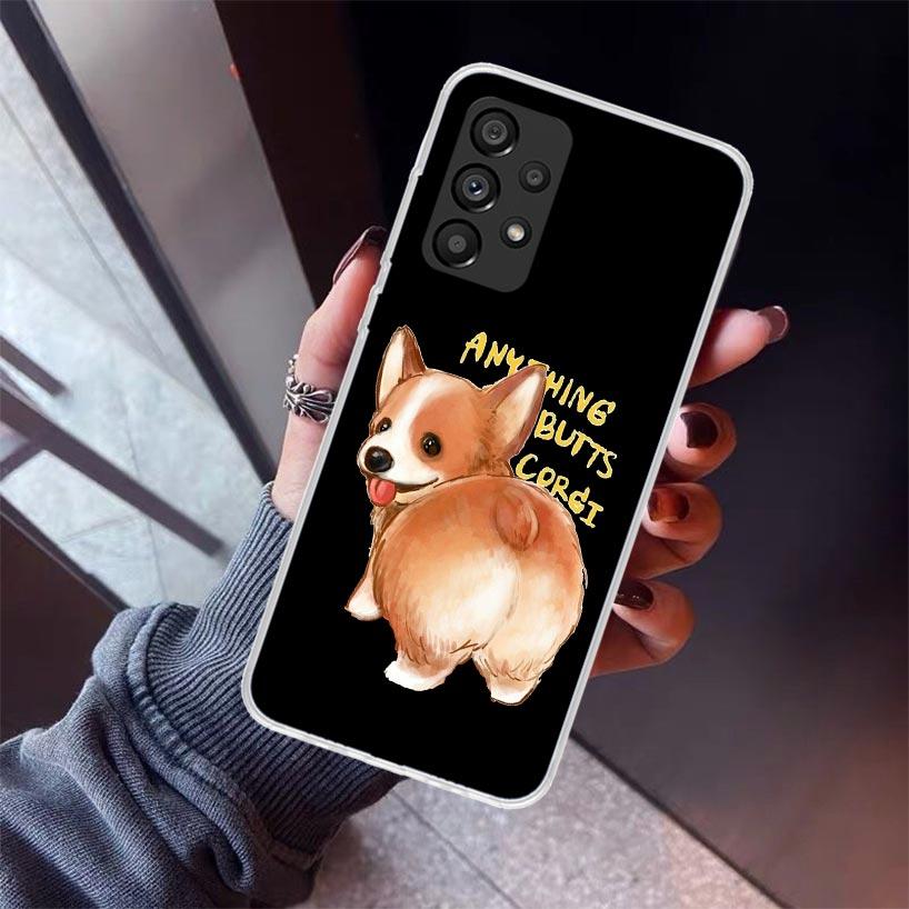 Cartoon Corgi Cute Dog Phone Case for Samsung Galaxy A15 A25 A35 A55 A14 A24 A34 A54 A13 A23 A33 A53 A12 A22 A32 A52 A05S A04S A