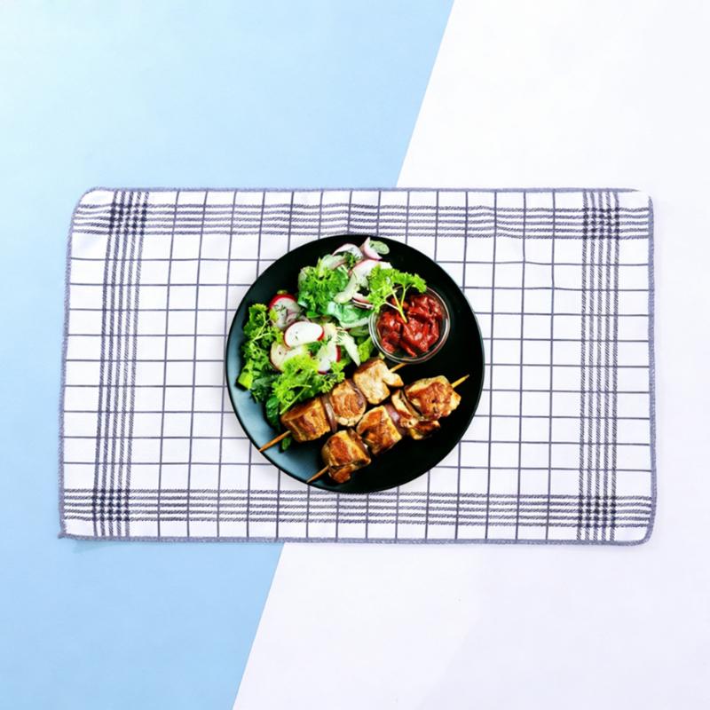 6PCS Cotton Kitchen Tea Towels Absorbent Lint Free Catering Restaurant Cloth Dish Towels Cleaning Cloth Kitchen Cleaning Towel