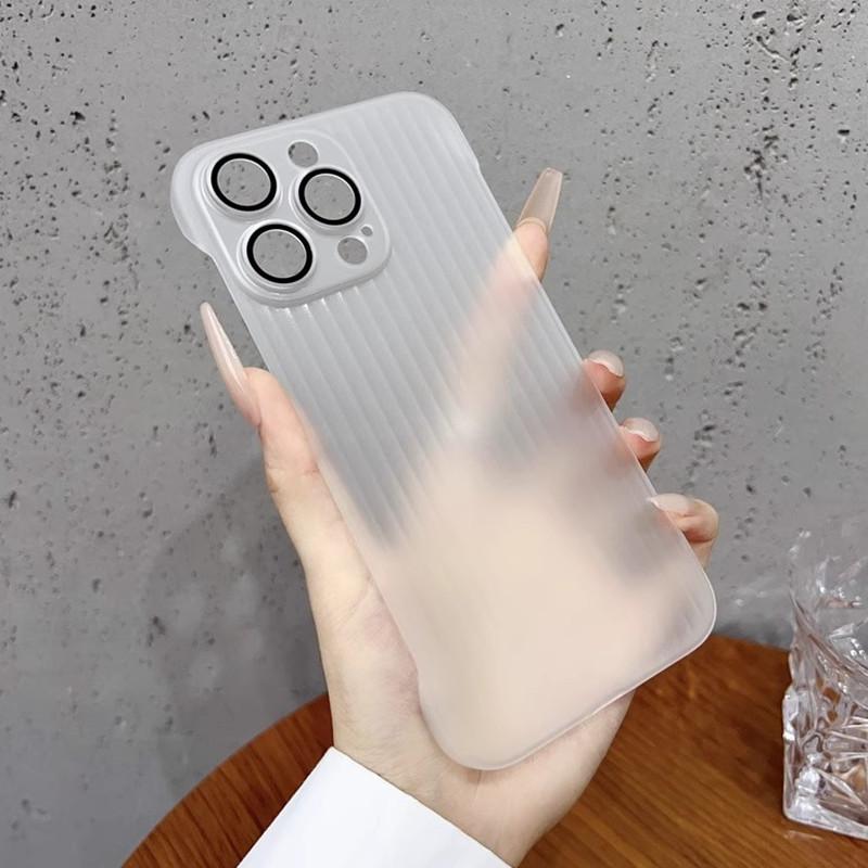 Applicable To IPhone16proMax Frameless Corrugated Mobile Phone Case Ultra thin Apple 15 Matte Anti Fall 14 Protective Case