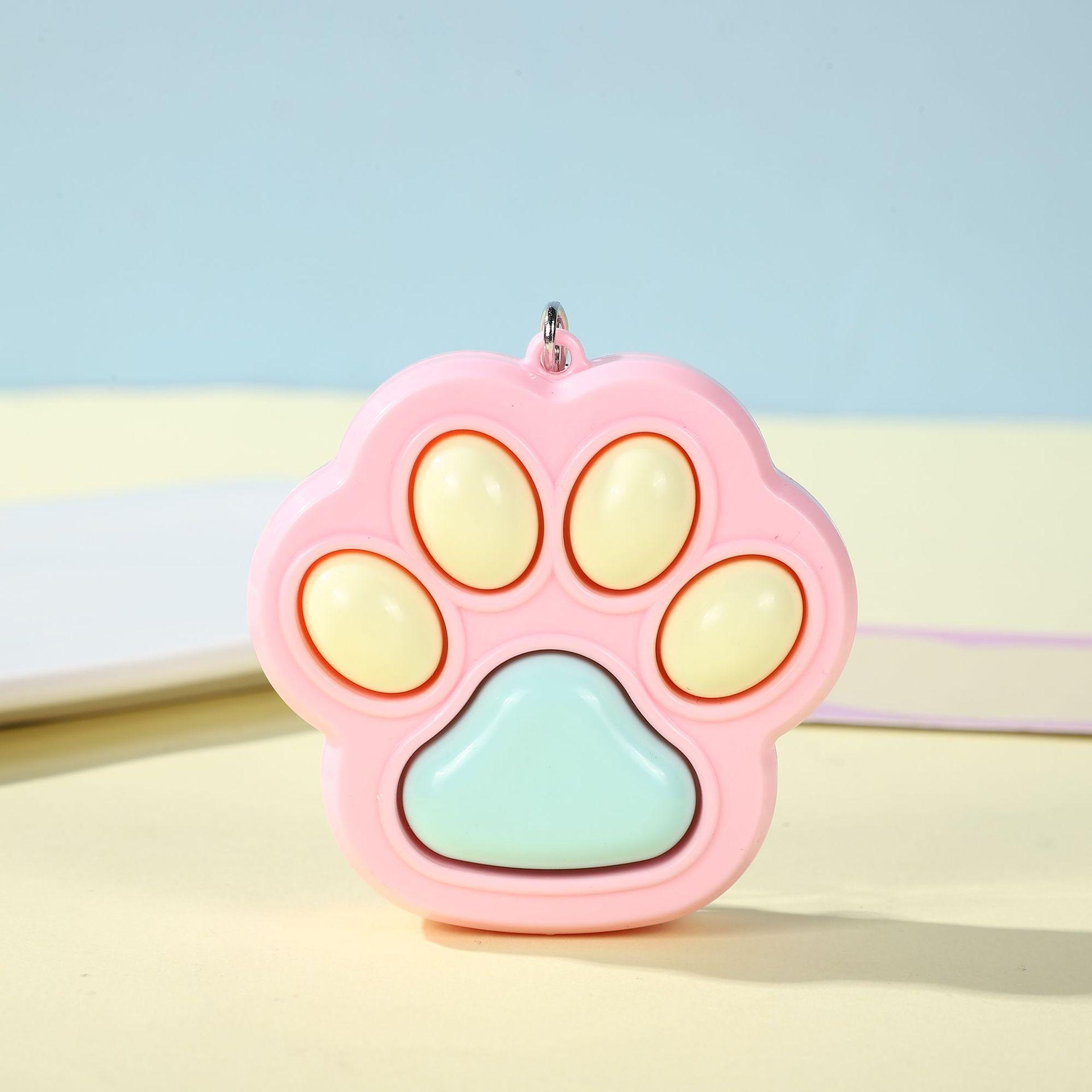 Cartoon Cat Claw Button Decompression Toy Key Pendant Bag Accessories Creative Keychain розовый