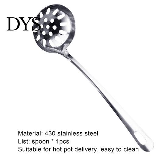 Hot Pot Spoon Soup Ladle Colander High Temperature Resistant Long Handle Stainless Steel Hanging Scoop for Kitchen