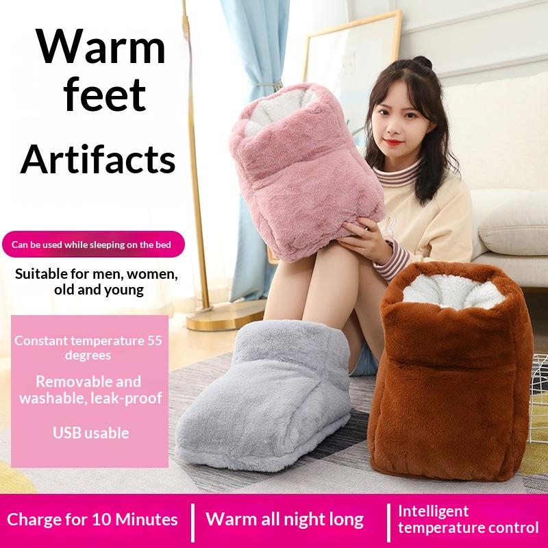 Usb Electric Heater Foot Warmer Heated Comfort Plush Cushion Couple Warm Foot Cover Feet Heating Pads For Home Sleeping