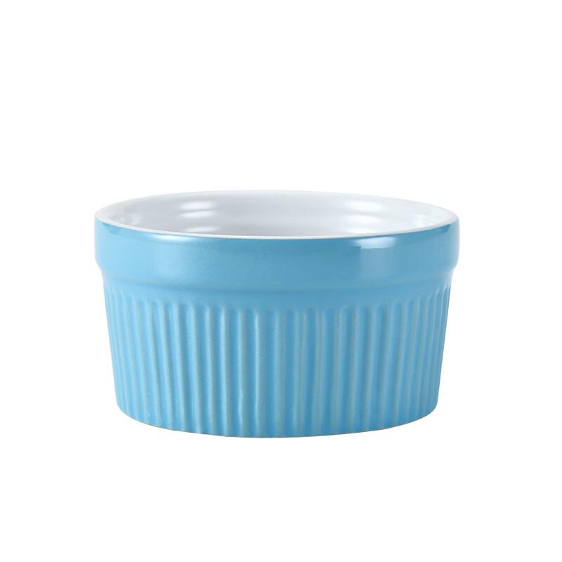 ZISIZ Striped Ceramic Soufflé Dessert Bowls