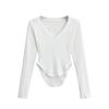 Spicy Girl Sweetheart Neck Slimming Long Sleeve Fitness Top for Women - Spring/Summer Collection