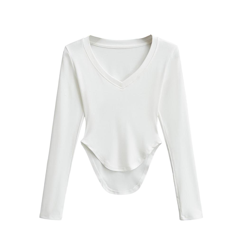 Spicy Girl Sweetheart Neck Slimming Long Sleeve Fitness Top for Women - Spring/Summer Collection