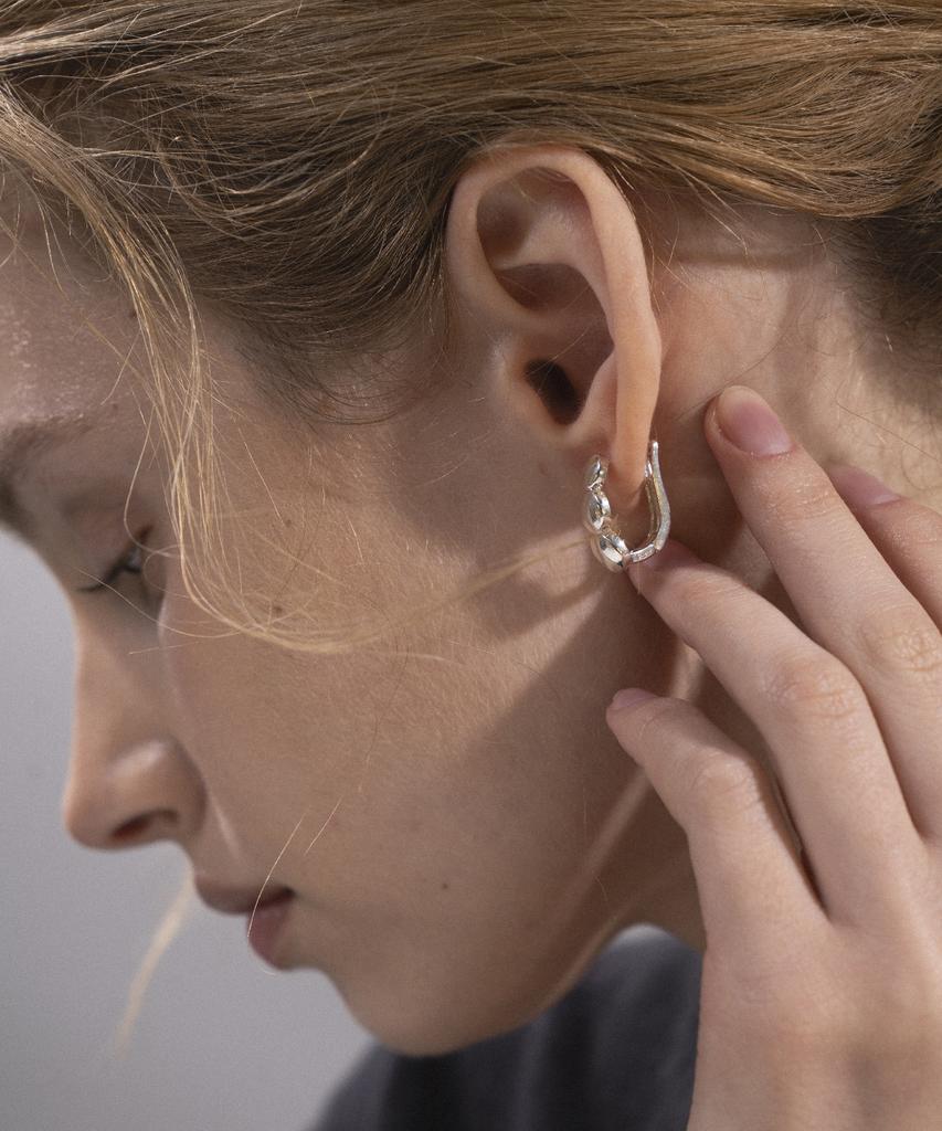 Jnui Three Dot Earrings Silver