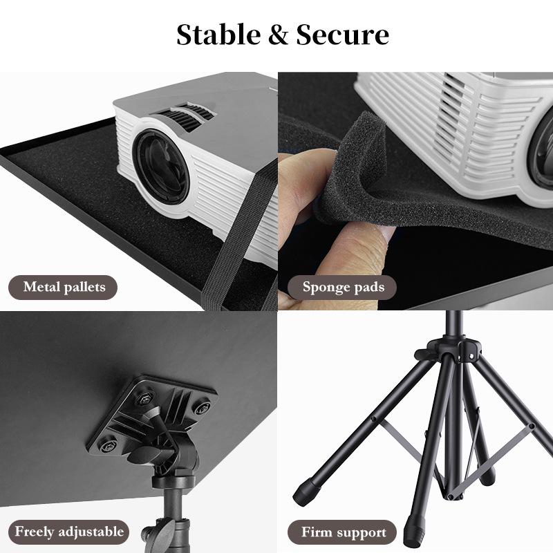 Soporte de Suelo Ajustable para Portátil y Bandeja para Proyector - Plegable, Estación de Trabajo de Altura Ajustable