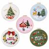 Stamped Embroidery CrossStitch Starter Kits with Christmas Pattern Instructions