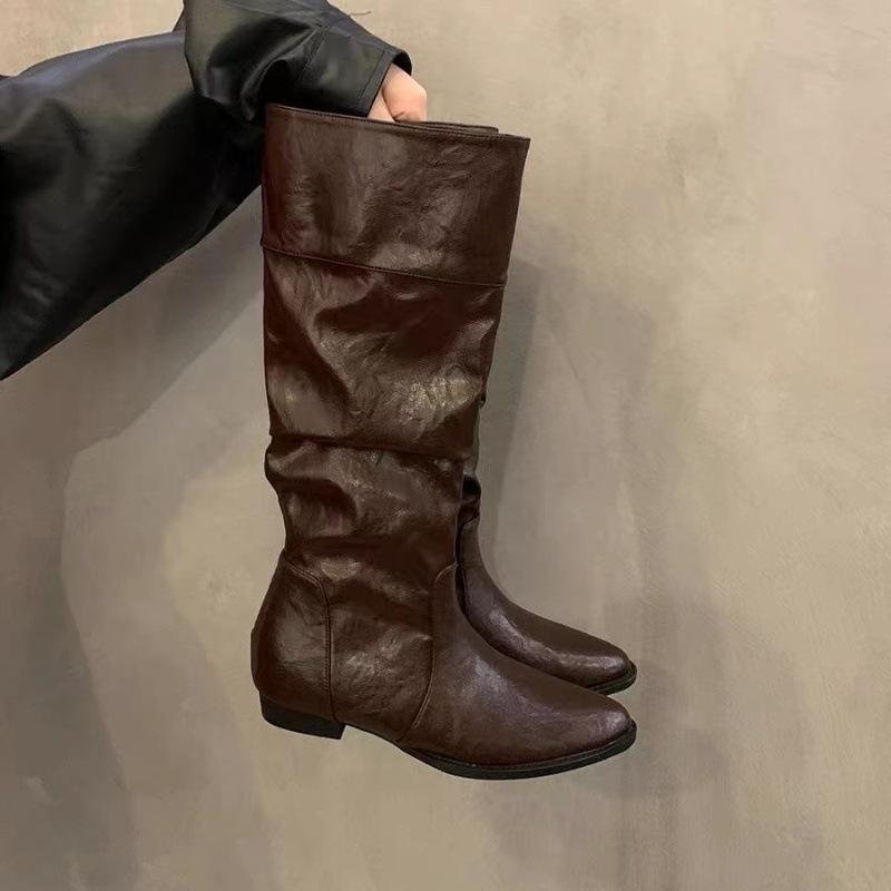

Рыцарские сапоги осенние новые сапоги с длинным голенищем для женщин толстые и неспособные до колена женские сапоги 39