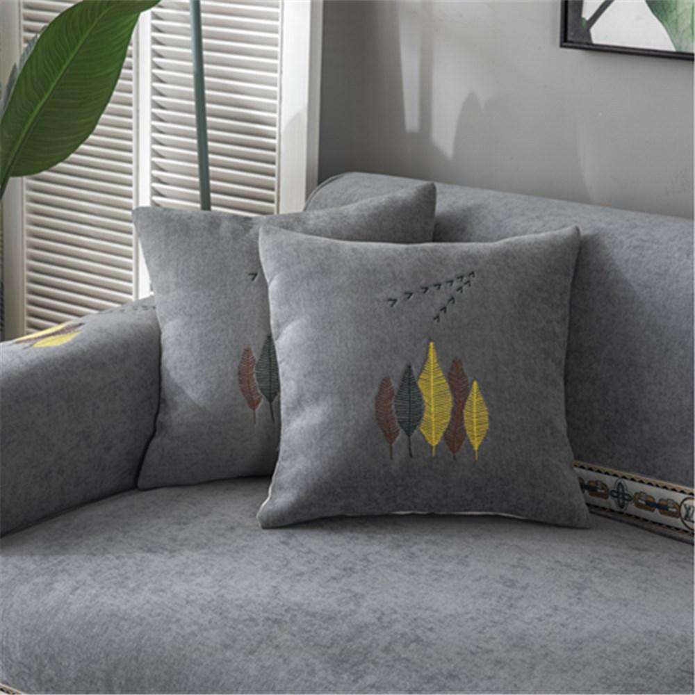 Čtyři roční období Univerzální Vyšívaný Jednobarevný Chenille Široká stuha Polštář na pohovku Severský Jednoduchý Protiskluzový Kombinace Polštář na pohovku Ručník