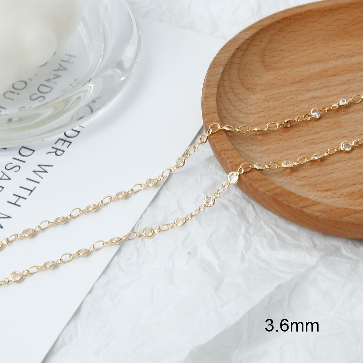 

50 см/пакет, латунная медная цепочка, хрустальные бусины, подвески, цепочка для DIY, ожерелье, браслет, аксессуары для изготовления ювелирных изделий, принадлежности ручной работы 06 3.6mm 0.5meter