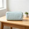 Striped Print Pencil Pouch Polyester Bubble Yarn Pen Bag Minimalist Stationery Pouch  School Office