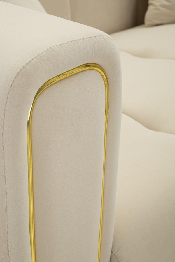 Sofa Alma Cream Z Poduszkami Cm 155X81X71