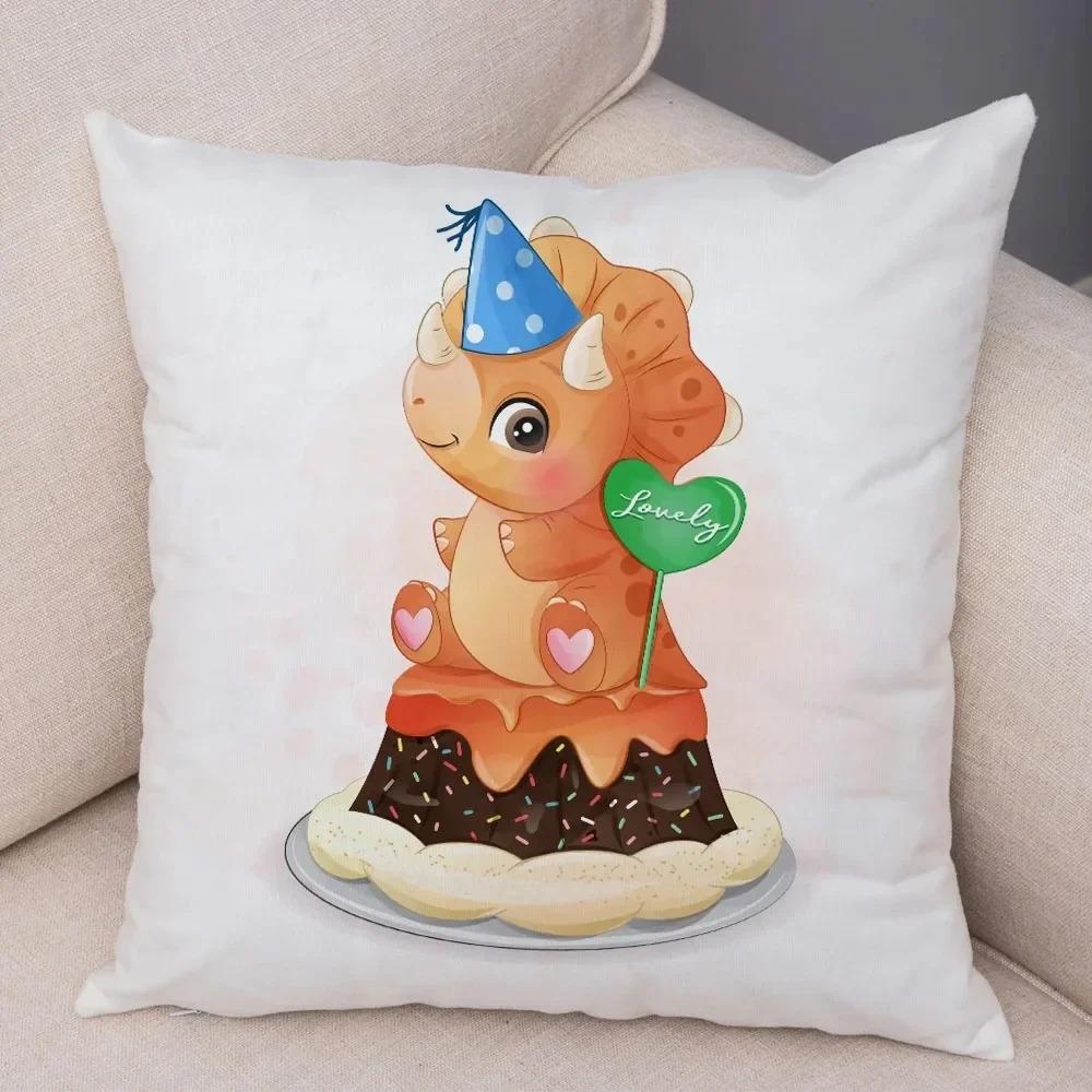 Cartoon Jurassic Dinosaur Decorative Pillowcase Car Ornaments Office Living Room Sofa Home Pillowcase