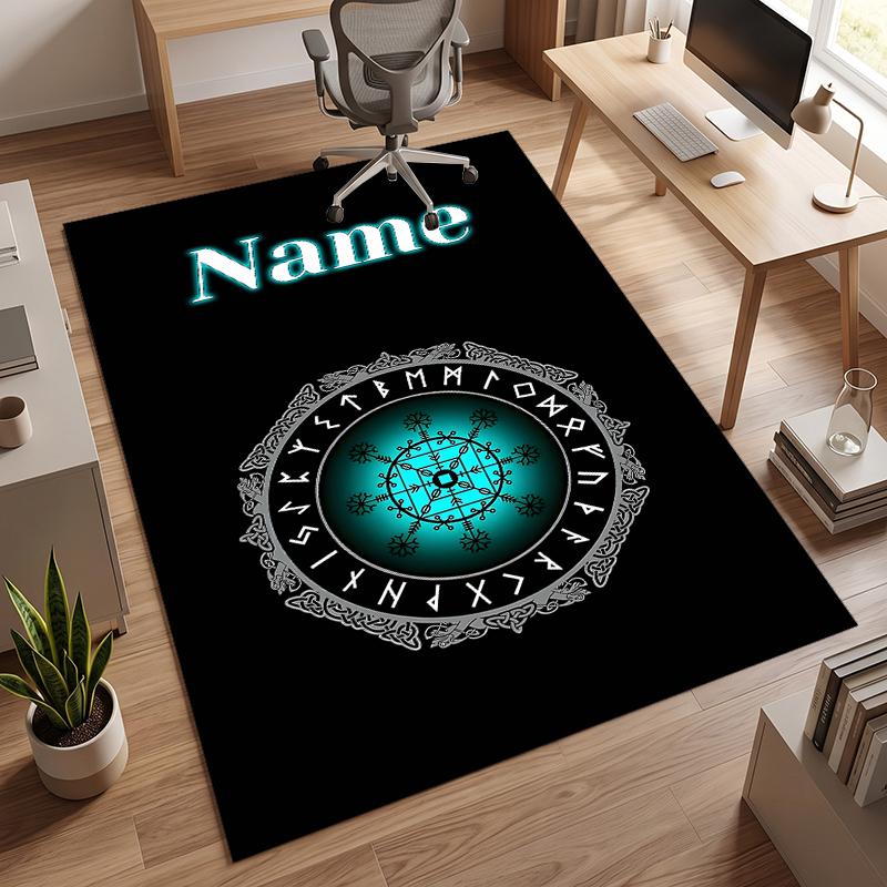 Viking Warrior (1) Personalized Name Office Carpet Stylish Decor for Living Room Bedroom Kitchen