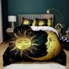 Bohemian Duvet Cover Set Golden Sun Twin Bedding Set Boho Style for Teens Adults Double Queen King Size Polyester Qulit Cover