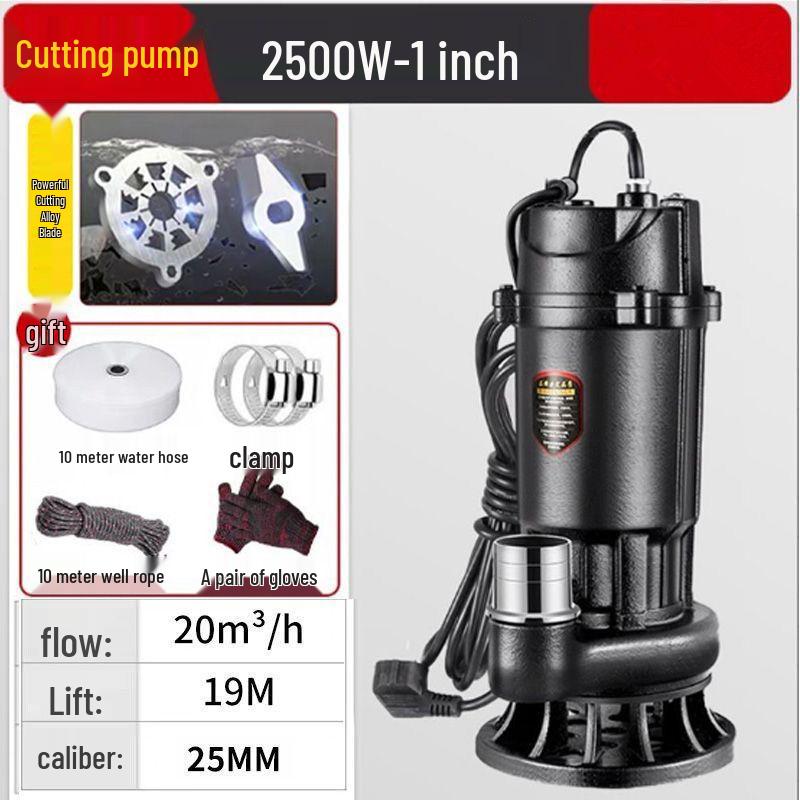 220V Household Sewage & Sludge Pump for Septic Tank and Drainage