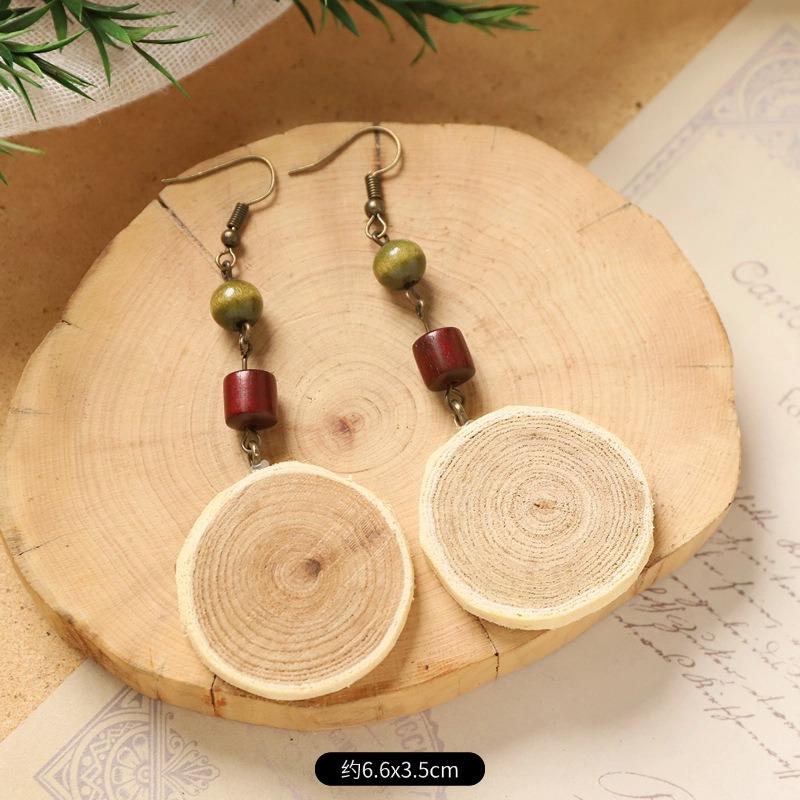 Retro Handmade Plant Fruit Earrings Pine Cone Literature and Art Chinese Medicine Dried Fruit Niche Creative Earrings Women
