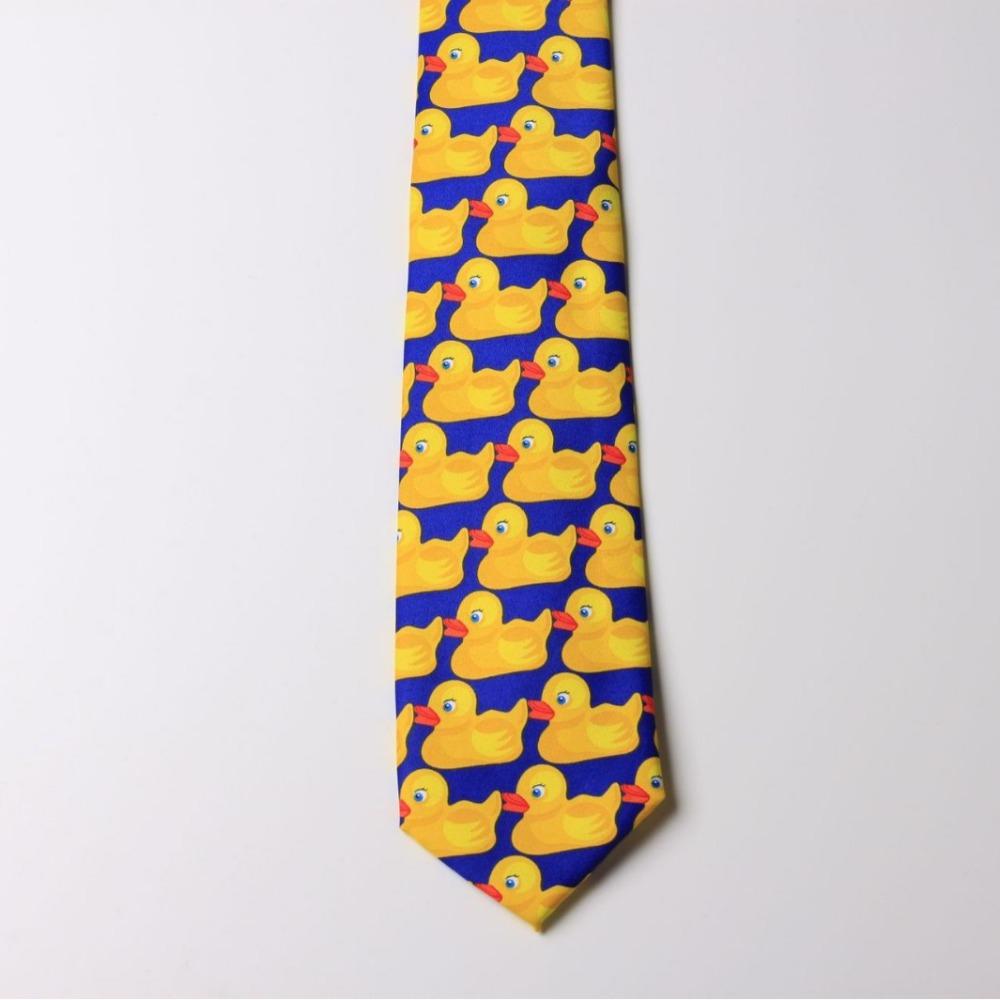 Mode How I Met Your Mother Enten Krawatte Gummi-Ente 8cm Krawatte Krawatten Gelb Bedruckte Krawatte