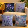 Cushion Cover Linen SkinFriendly Soft Decorative Case for Sofa Home Decor Fashion Iris Pillow Cover