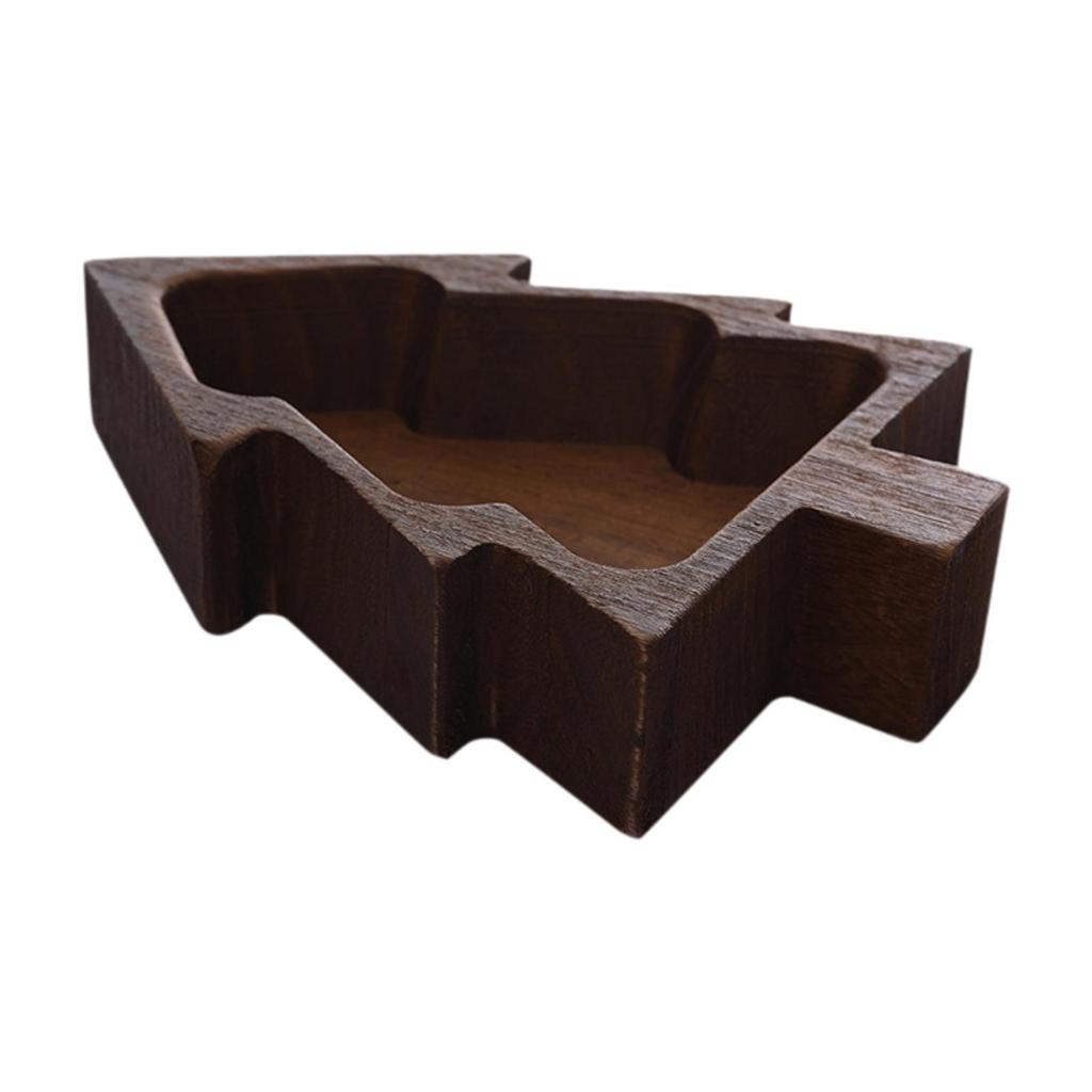 Christmas Tree Serving Tray Xmas Party Decor Multipurpose Wood Snack Plate Fruit