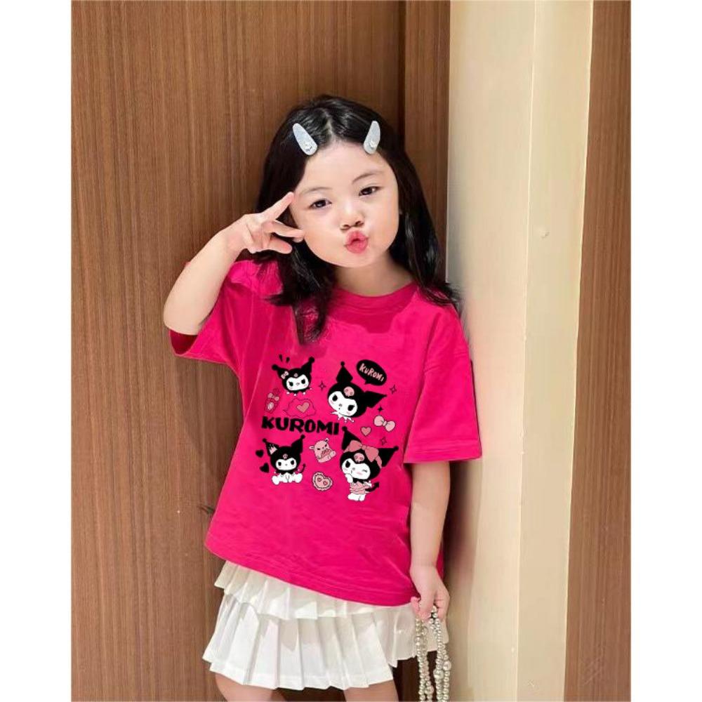 Cute Kitty short sleeved T-shirt for children's summer casual wear