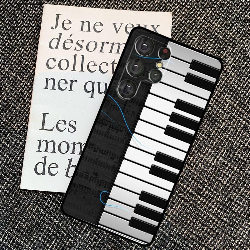

Piano keys Vintage Music Notes Case For Samsung Galaxy S25 Ultra S21 S22 S23 S24 Ultra S9 S10 S20 Plus S25 FE Back Cover Galaxy S24Ultra