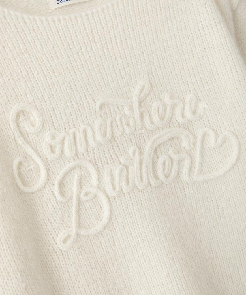 Sseomweeobeoteo Mohair Letter Long Sleeve Knit - Ivory