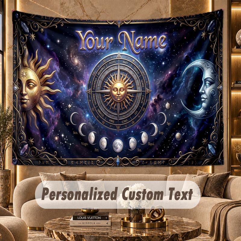 Abstract Personalized (22) Theme Personalized Tapestry Custom Name Text Wall Hanging Tapestry Home Background Decoration