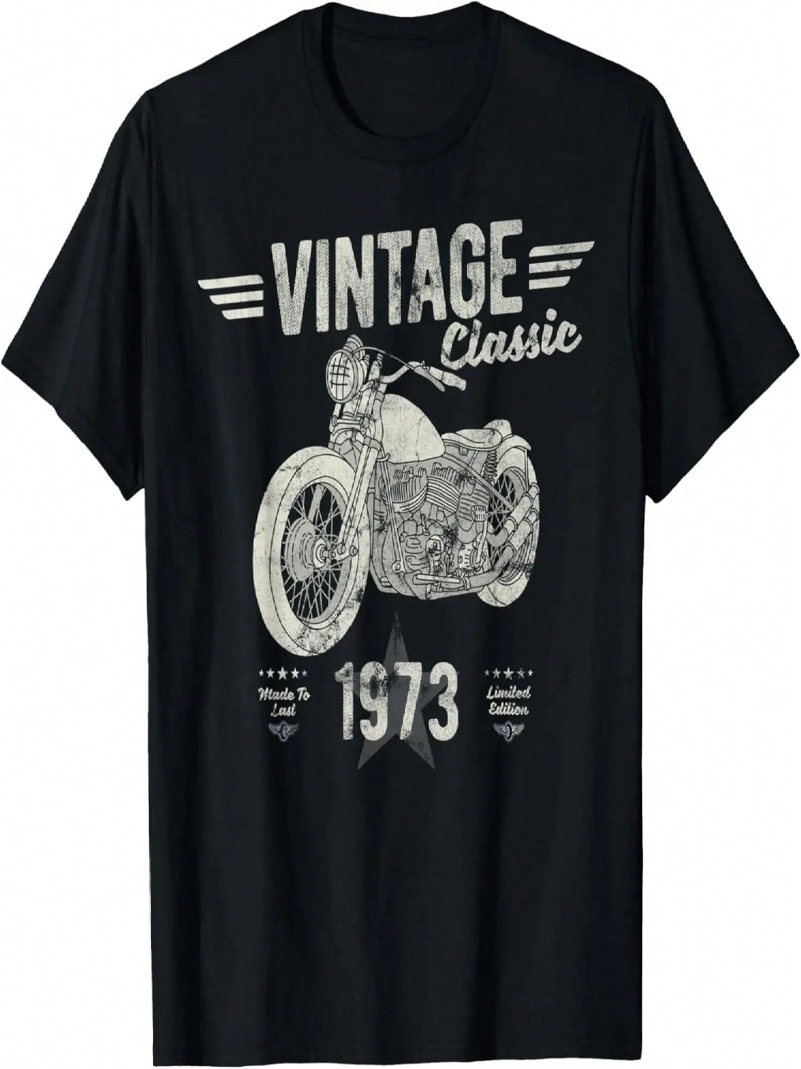 Vintage, Born 1973, Birthday, Classic Retro Motorbike T-Shirt S разноцветный
