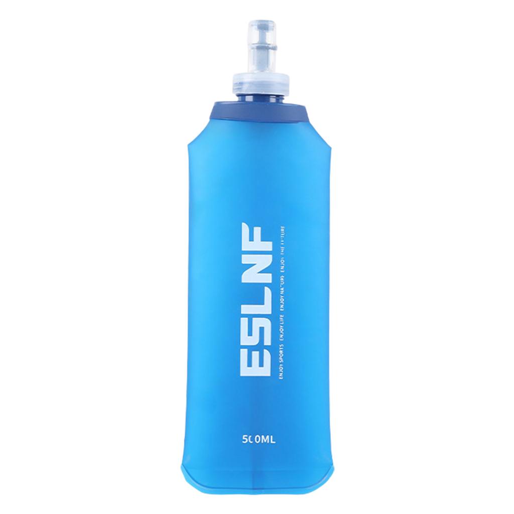 500ml Folding Flask Water Bottles with Straw Soft TPU Portable Water Bags for Outdoor Sport Running Cycling Camping Bottle