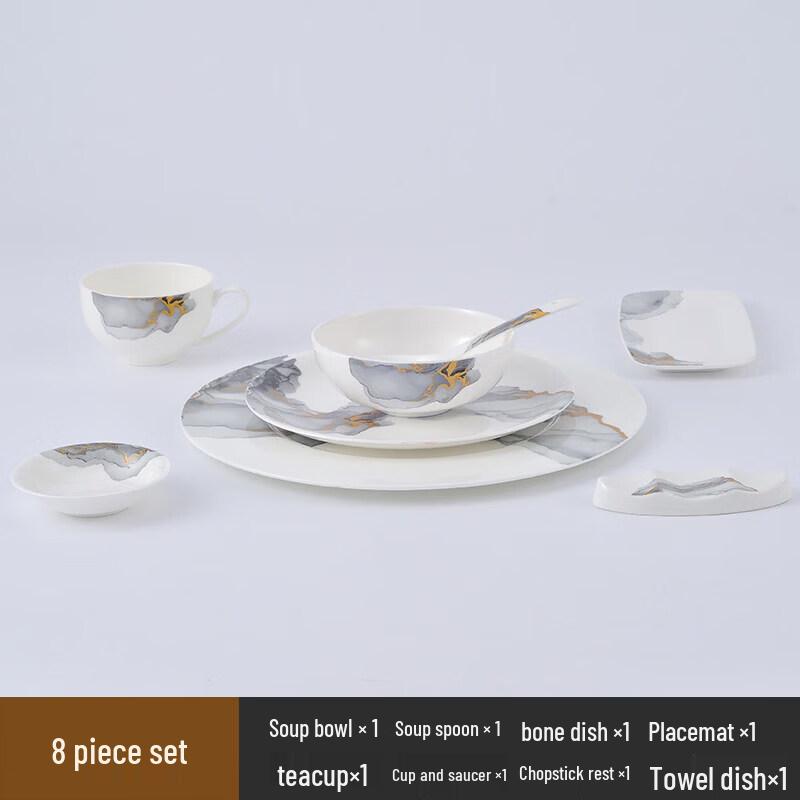High-End Chinese Ceramic Tableware Set