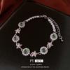 Zircon Flower Round Bracelet: High-End Light Luxury Fashion, Retro Versatile Women's Jewelry