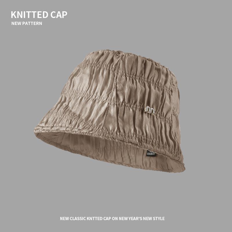 

Bucket hat women s spring and autumn tide folds M standard letter bucket hat fashionable versatile washbasin hat 55-58CM