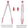 Pinza per Cibo in Acciaio Inossidabile e Silicone, Pinza per Barbecue Resistente al Calore e alle Scottature, Pinza Estesa per Pane, Strumento per Cottura in Cucina