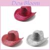 Classic Western Cowboy Hat With Lace And Golden Thread For Stage Performers And Party Fans