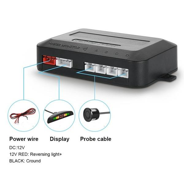 Universal Car LED Parking Sensor with 4 Radar Accurate Digital Display of Obstacle Distance Alarm Parktronic Kit
