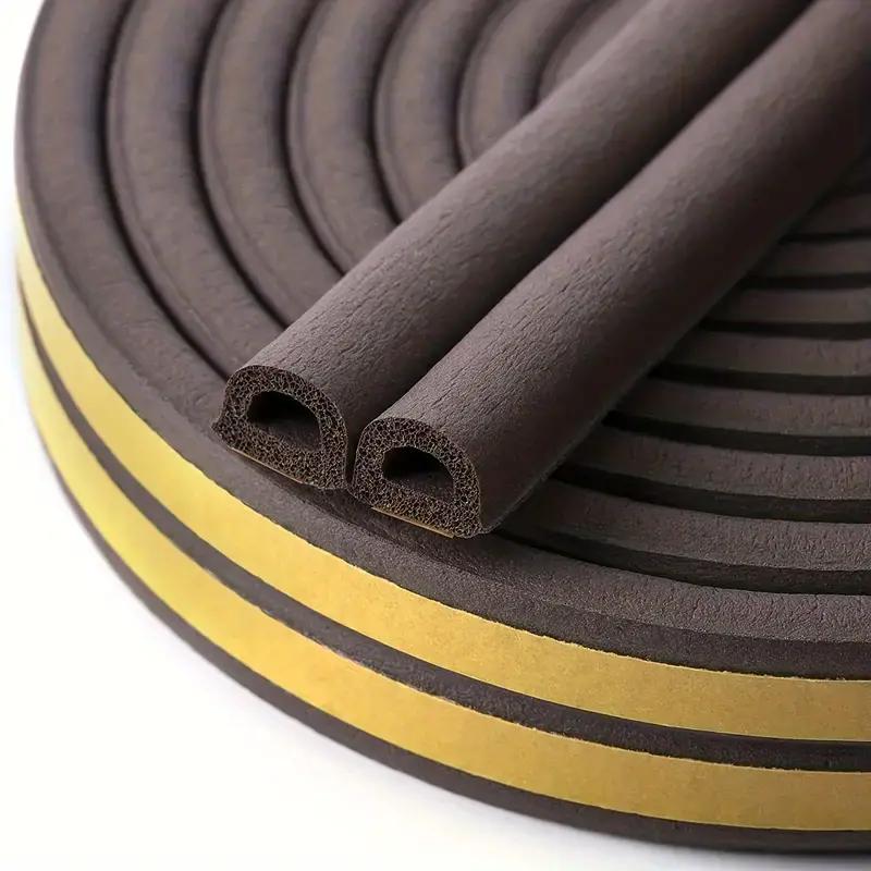 Weatherproof Door Window Seal Strip Self-Adhesive D Type Doors Window Gasket Soundproof Foam Weatherstrip Sealed Collision Strip 5M