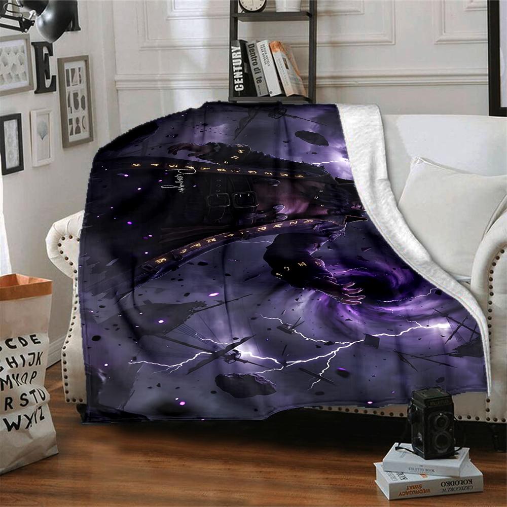 1Pc Space Warrior'S Ascension Flannel Blanket, Soft And Comfortable, Casual Warm, Camping Travel, Christmas, Halloween Xmas Gift Es121