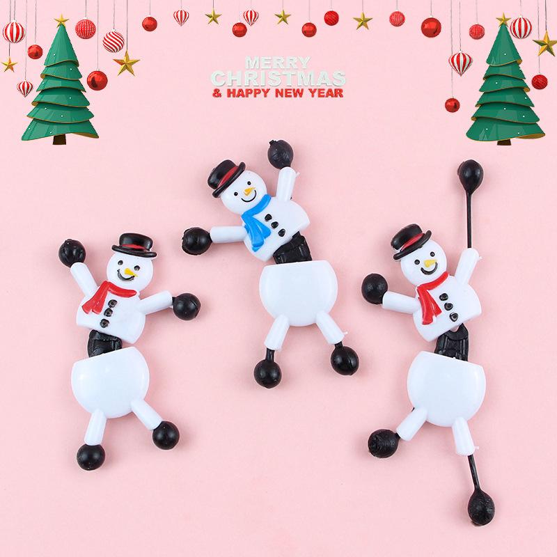 5-20 Stück Kletterwand Klebriger Schneemann Niedliche Bewegliche Dehnbare Spielzeuge 2026 Neujahrsparty Kindergeschenke Weihnachtsdekoration für Zuhause