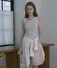 JUCYJUDY Striped Sleeveless Henley Neck Knit J1Kt020B