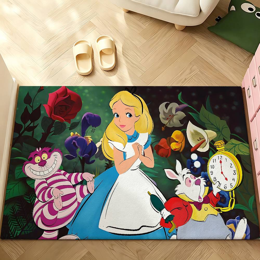 Classic Anime-A-alice In-W-wonderlandS Cute Carpet Bathroom Anti-slip Mat Door Mat Home Decoration Mat Entrance Door Mat