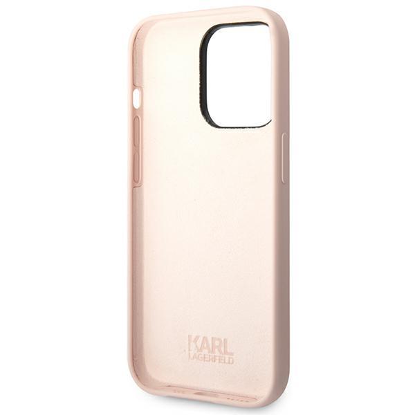 Etui do iPhone 14 Pro Karl Lagerfeld Silicone Karl`s Head Różowe