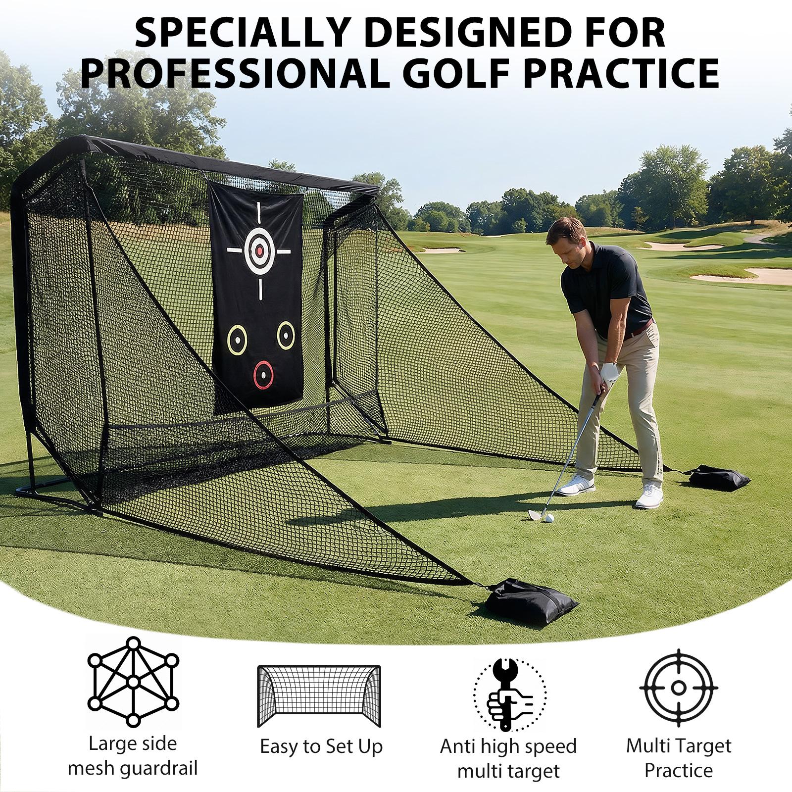 10x7ft Golf Hitting Net with 2 Side Barriers & Carry Bag Golf Hitting Practice Net for Backyard Driving Chipping Training Swing United States