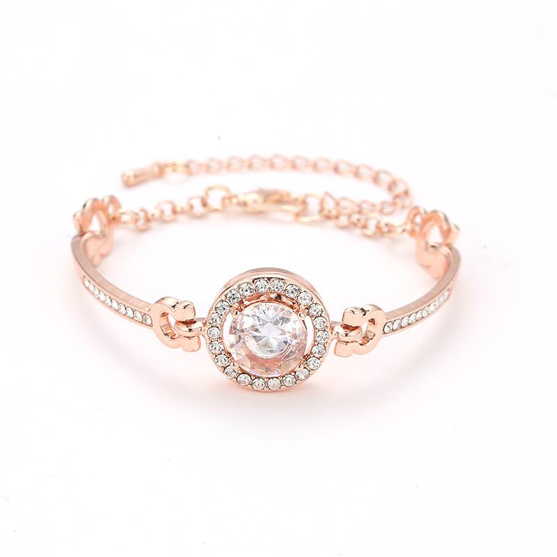 Korean Style Women's Sparkling Diamond Zircon Bracelet - Simple, Versatile, and Elegant.