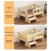Teddy Cat & Dog Bed: Medium-Sized Solid Wood Pet House with Detachable Floor